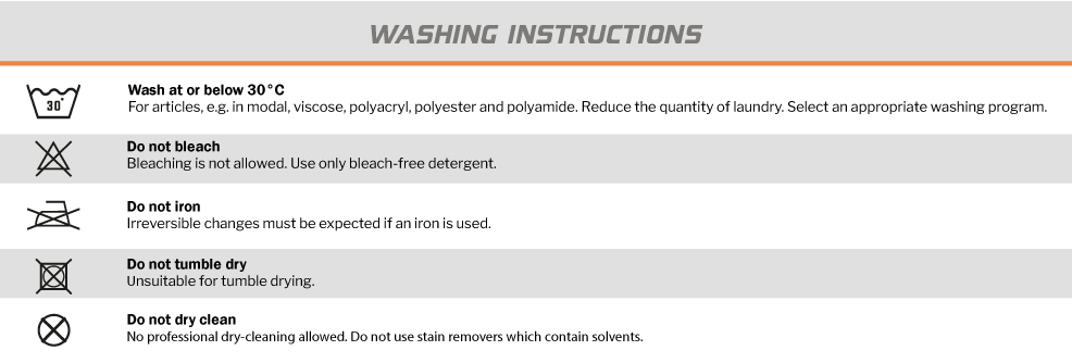 Washing-instructions